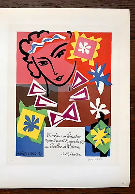 1959 Henri Matisse Poster Lithograph  Madame De Pompadour   Original Mourlot • $129