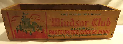 Vintage Windsor Club Wooden Pasteurized Process 2lb. American Cheese Crate Box • $9.99