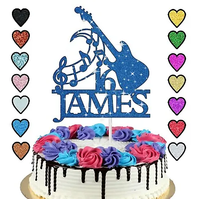 Violin Guitar Cake Decoration Music Theme Cake Topper Any Name Age Party UK • £3.79
