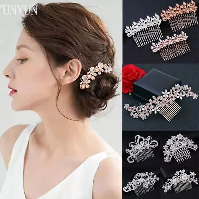 Bridal Hair Accessories Clips Women Wedding Hair Comb Diamante Pins Pearl • $10.99