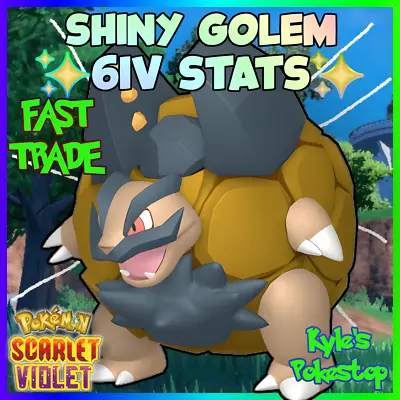 ✨ 6iv Shiny Alolan Golem ✨ Pokemon Scarlet & Violet Ev'd Battle Ready 🚀 Fast • $2.99