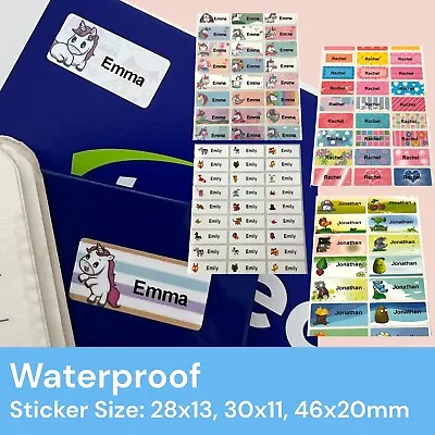 Personalized Waterproof School Kids Identity Printed Name Stickers Labels • £2.85