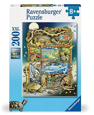 NEW & SEALED Ravensburger 00866 Reptiles On A Shelf 200 Pc XXL Jigsaw Puzzle • $27.95