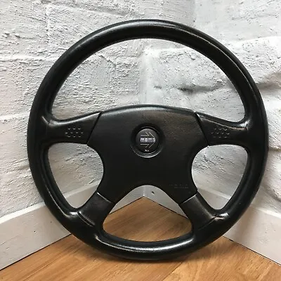 Genuine Momo Ghibli 4 M38 Black Leather 380mm Steering Wheel. 1992 Classic. 7E • $931.71
