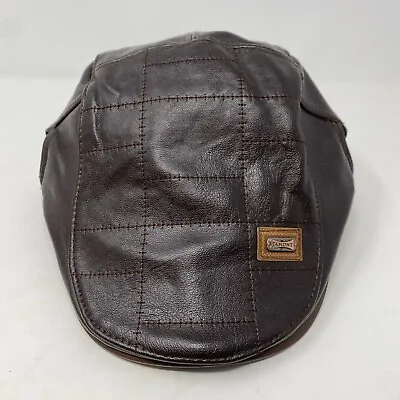 Jamont Men PU Faux Leather Fashion Vintage Visor Cap Beret Newsboy Hat • $14.95