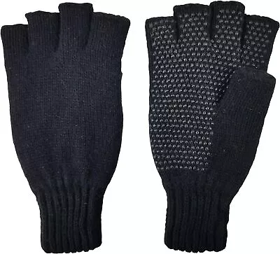 Men's Wool Knitted Fingerless Ragg Gloves With Thinsulate Lining • $50.99