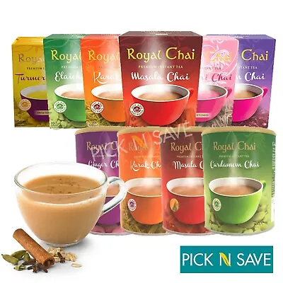£10.95 • Buy NEW* Royal Chai Instant Tea Powder - Elaichi Masala Karak Pink Kashmiri Ginger 