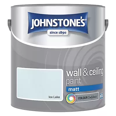 SALE Johnstones Ice Lake Matt Emulsion Wall & Ceiling Light Blue Paint 2.5L • £16.95