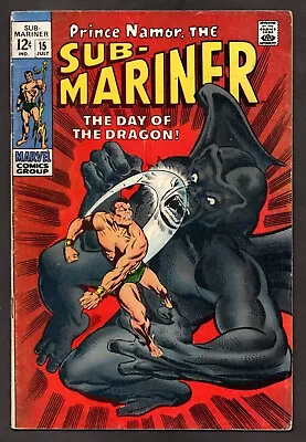 Sub-Mariner #15 - Dragon Man App. (Marvel 1969) 5.5 Fine- Silver Age • £16.22