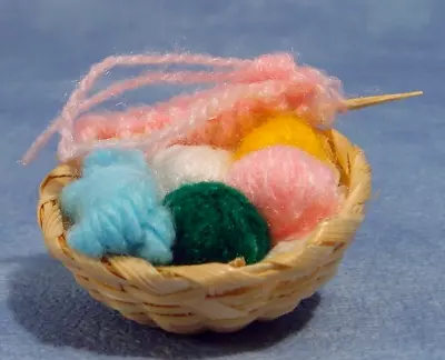£2.25 • Buy Dolls House Miniature: Basket Of Knitting Wools In 12th Scale