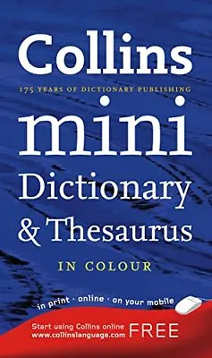 Collins Mini Dictionary And Thesaurus (Dictionary/Thesaurus) Paperback Book The • £3.49