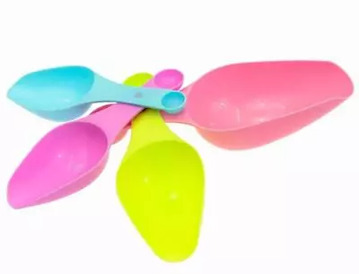 Set Of 4 Measuring Cup & Spoon Set Durable Plastic Perfect Companions For Baking • £4.90