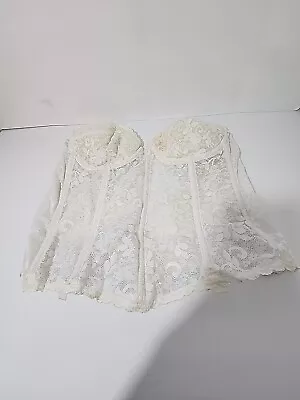 VINTAGE WHITE LACE BUSTIER CORSET VICTORIAN VIBE By CARNIVAL 38C • $19.95