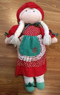 $19.95 • Buy Vintage 1988 Christmas Treasures Holly Hobbie Rag Plush Stuffed 22  Doll~ShopKo