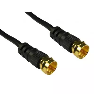 1m Coaxial Satellite Cable F Type Screw Connector Lead For Sky BLACK GOLD • £2.29