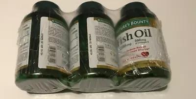 $39.99 • Buy Natures Bounty Fish Oil 1200 Mg Softgels Omega-3 120ct 3 Pack NEW 360 Softgels