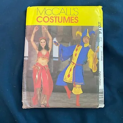 McCalls 2814 Vintage Sewing Pattern Costumes Bellydancer Jester Adult Sz Y S-M • $4.85