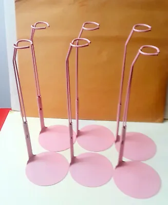 £19.47 • Buy Barbie Doll Stands Set Of 6 Pink Metal And For Other Fashion Dolls By Kaiser