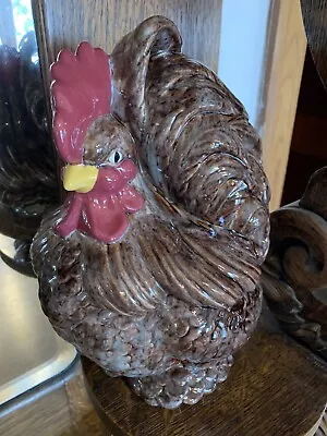 Rooster Cookie Jar 1962 Ceramic Hand Painted Vintage Retro Chicken Atlantic Mold • $29.99