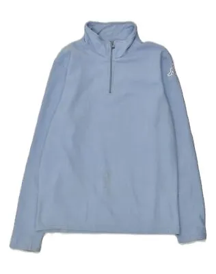 KAPPA Mens Zip Neck Fleece Jumper Large Blue Polyester AE09 • £13.67