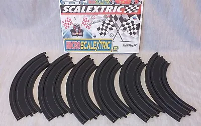 Micro Scalextric Track Bundle Curve X6 L7555 ML12892  1:64 Black PreLoved Spares • £9.99