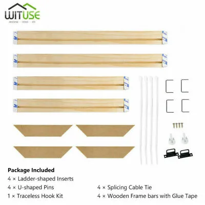 DIY Sturdy Wood Bar Stretcher Strip Art Frame For Canvas Painting Multiple Sizes • £10.14