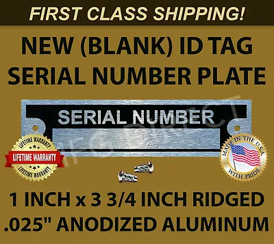 SERIAL NUMBER Blank DATA PLATE Tag Ford Dodge Chevy Plymouth Others New ID USA • $19.80