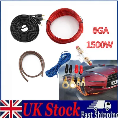 1500w Car Power Amplifier Wiring Kit Audio Subwoofer AMP RCA Power Cable  UK • £7.49