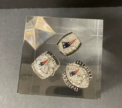 New England Patriots Super Bowl Championship Rings Lucite Cube XXXVI XXVIII XXXI • $250