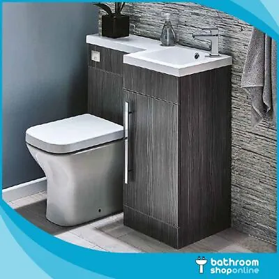 900mm L Shape Bathroom Furniture Suite BTW Toilet Vanity WC Unit Resin Basin  • £419