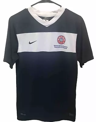 Nike Dri Fit NSCAA National Soccer Coaches T Shirt Mens Size Small Blue White • $25.42