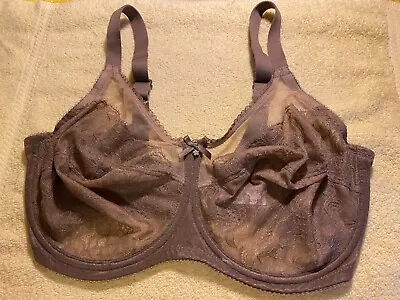 Wacoal Retro Chic Full Figure Bra #855186 Size 34G Brown Sheer Underwire FR/SHP • $26