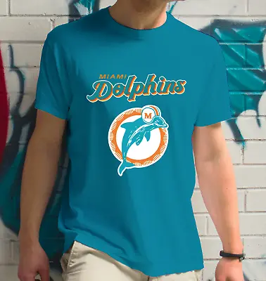 Miami Dolphins T Shirt Vintage Logo Design Fan Nfl Merch Football Fan Gifts • $25.64