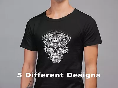 £11.99 • Buy Bikers T Shirt Chopper Biker Harley Davidson Fan Skull Birthday Gift Men Dad Son