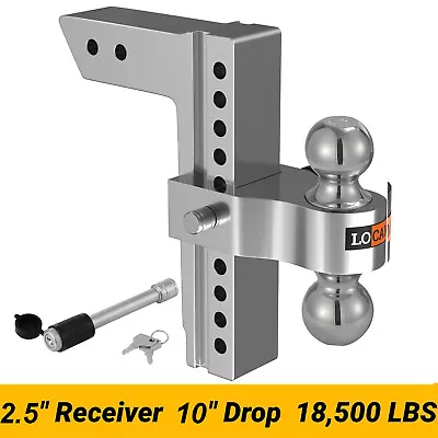 Trailer Hitch Fits 2.5 Inch Receiver 10 Inch Adjustable Drop Hitch 18500LBS • $125.99