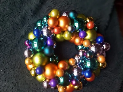 Handmade Christmas Bauble Wreath 30 Cm Wide • £20