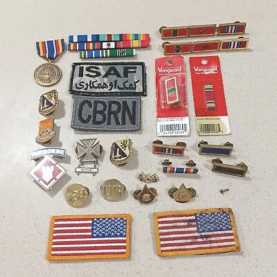 Mixed Lot Military Medals Insignia Buttons Pins Army Navy Marine Air Force. PO • $55.20