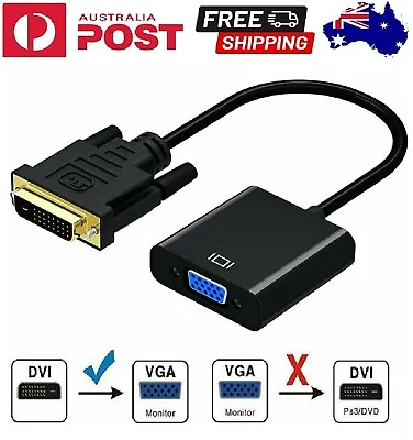 $10.99 • Buy New DVI-D 24+1 Pin Male To VGA 15Pin Female Active Cable Adapter Converter 1080P