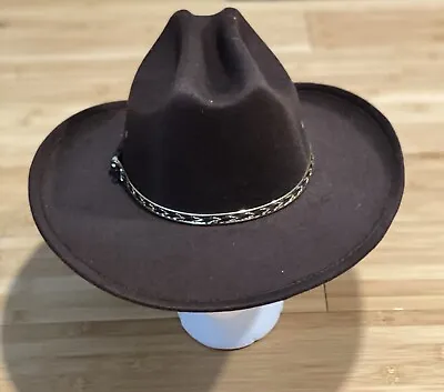 NWOT Western Express Inc Cowboy Hat Kids Size Faux Felt Brown Gold Band • $25