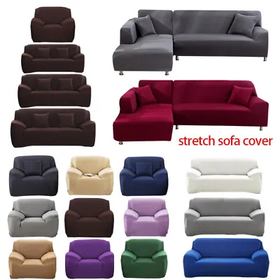 $32.99 • Buy Sofa Cover Couch Covers 1 2 3 4 Seater Slipcover Lounge Chair Protector Stretch