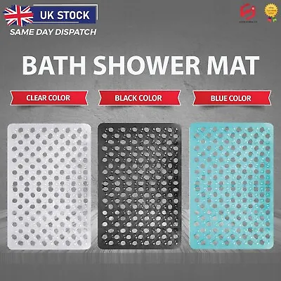 2 PK Large Bath Mat Non Slip Bathtub Strong Suction Anti-Mold Rubber Shower Mat • £9.99