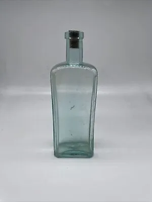 Antique Vintage Medical Glass Flask Bottle With Cork - 8” Old Glass Bottle R • $24