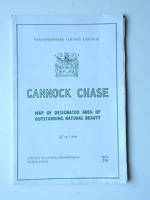 Cannock Chase Map - Staffordshire County Council Fold-out Vintage Pre-decimal • £9.99