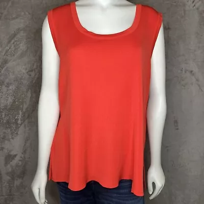 Exclusively Misook Tank Top Undershirt Size 2X Stretch Coral Red Orange • $34.95