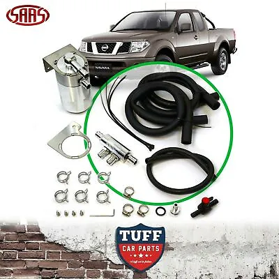 $259 • Buy SAAS Polished Oil Catch Can + Fitting Kit For Nissan Navara D40 Diesel 2005-2015