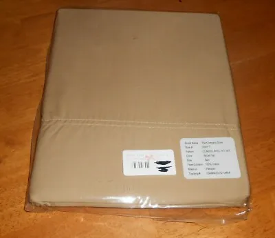 The Company Store Style E5H7 New Twin Size Flat Sheet British Tan 100% Cotton • $24.99