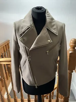 Miss Sixty Khaki Biker Jacket Size S UK 10 • $47.29