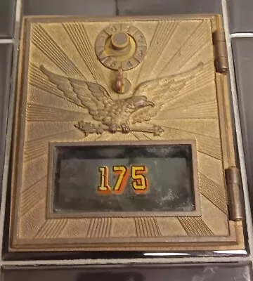 Antique U.S. Post Office Mail Box Door #175 Flying Eagle Brass Combination Lock • $28