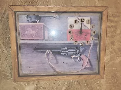 VINTAGE WESTERN LOOKING CLOCK(SHADOW BOX). 14 X 3  X11 - VAN ETTEN PRINT. 1978 • $29.99