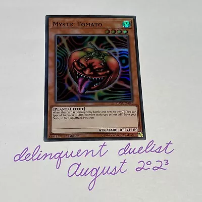 YUGIOH 1st EDITION DASA-EN046 MYSTIC TOMATO SUPER RARE NEAR MINT • $6.99